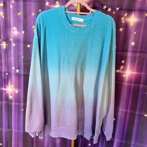 Moon Ryder - Ombre Cozy Cord Sweatshirt - Blue, Purple Ombre - XL